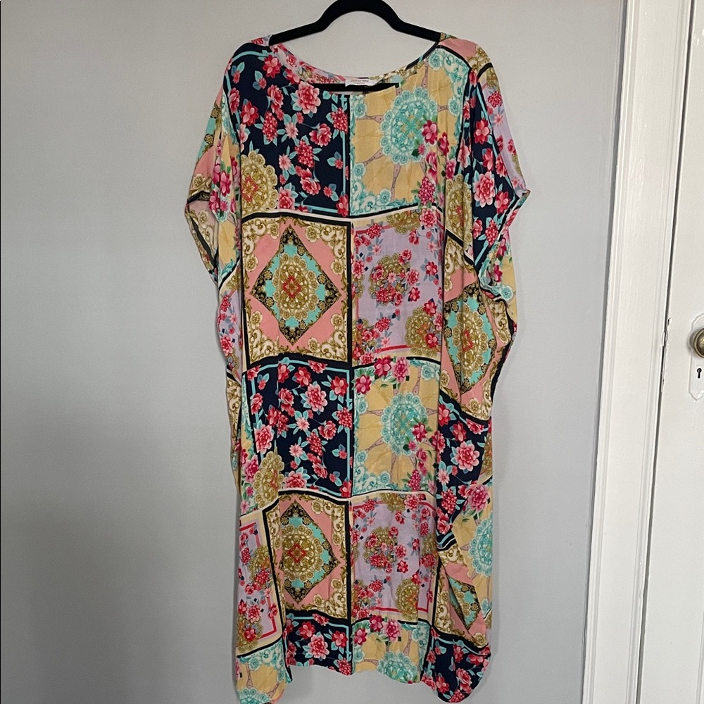 Johnny Was Japer Cocoon Midi Patchwork Floral Dre… - image 5